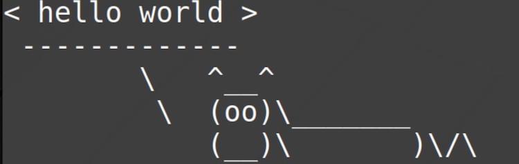 Terminal with a cow on it